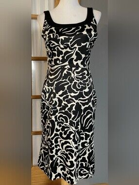 Black & White Floral Sheath Dress